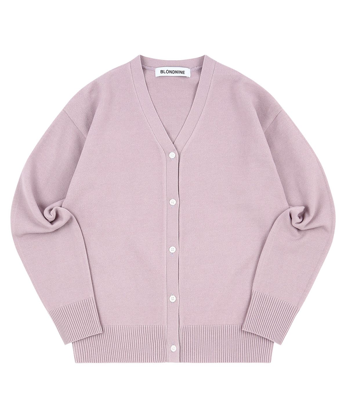 블론드나인(BLOND9) LOUIE BASIC V NECK CARDIGAN_PURPLE