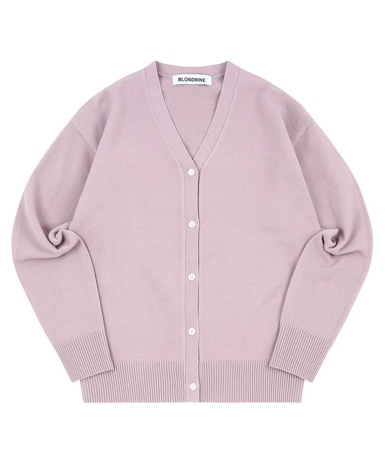 LOUIE BASIC V NECK CARDIGAN_PURPLE