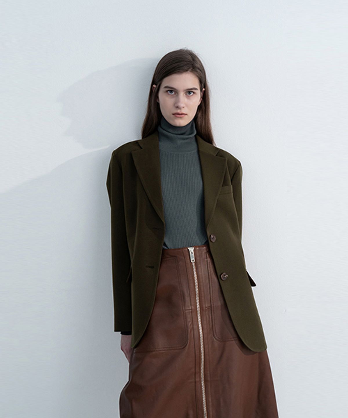 아바몰리(AVA MOLLI) ADF-JKI101-20 MARTIN SINGLE JACKET (Olive)