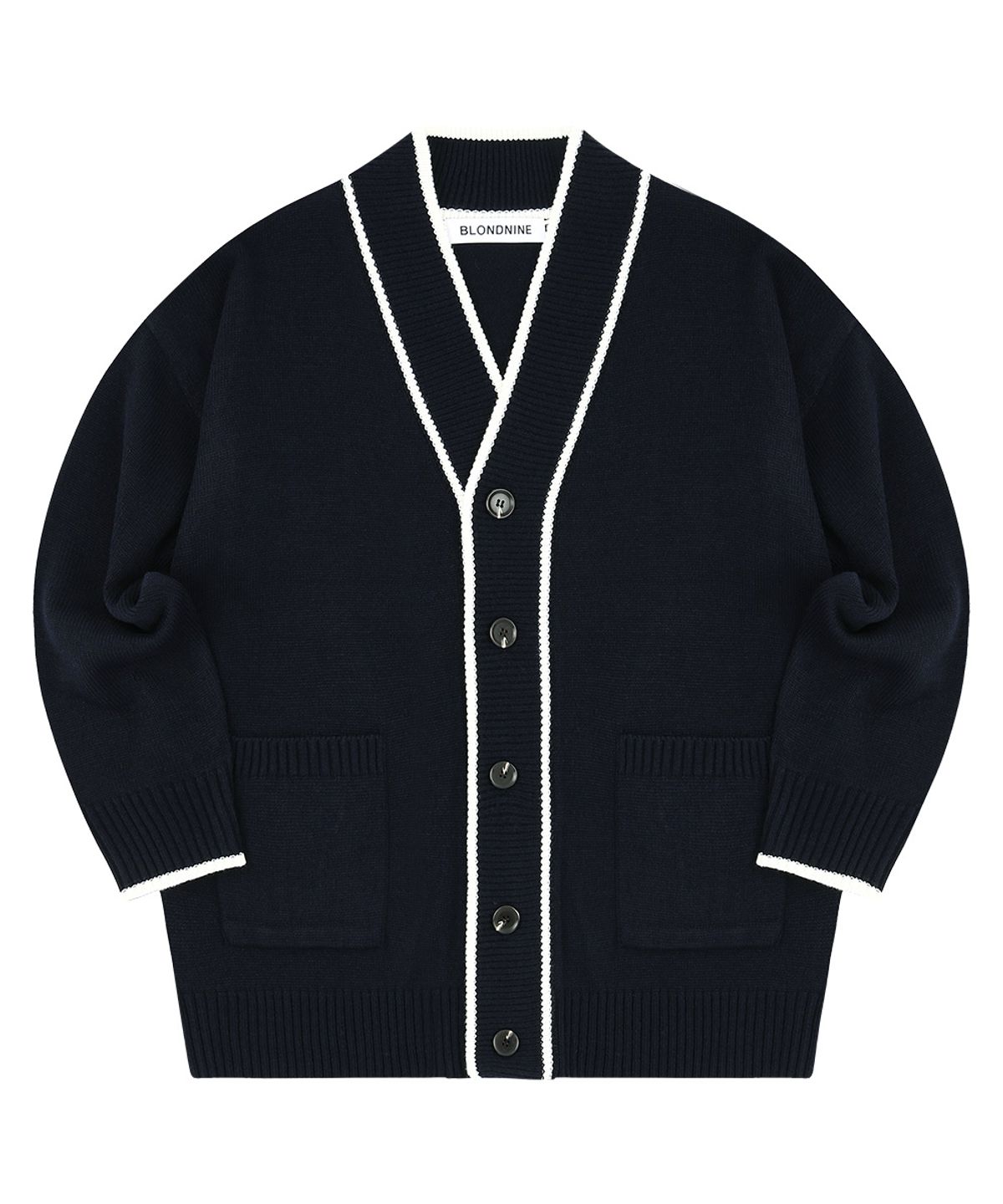 블론드나인(BLOND9) COLORATION KNIT CARDIGAN_NAVY