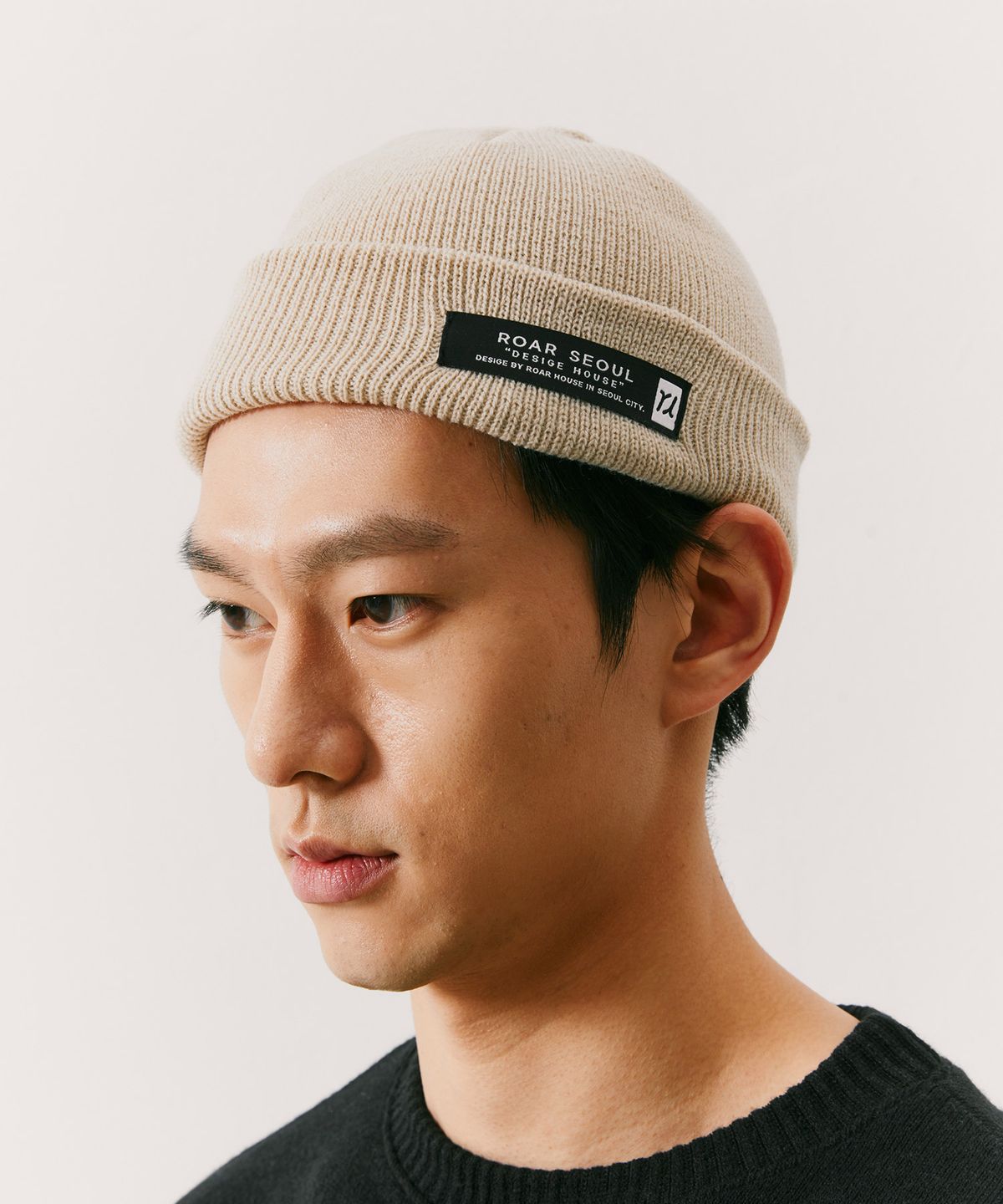 오드닷(ODD DOT) (Unisex) 로고 라벨 베이직 숏 비니_IVORY