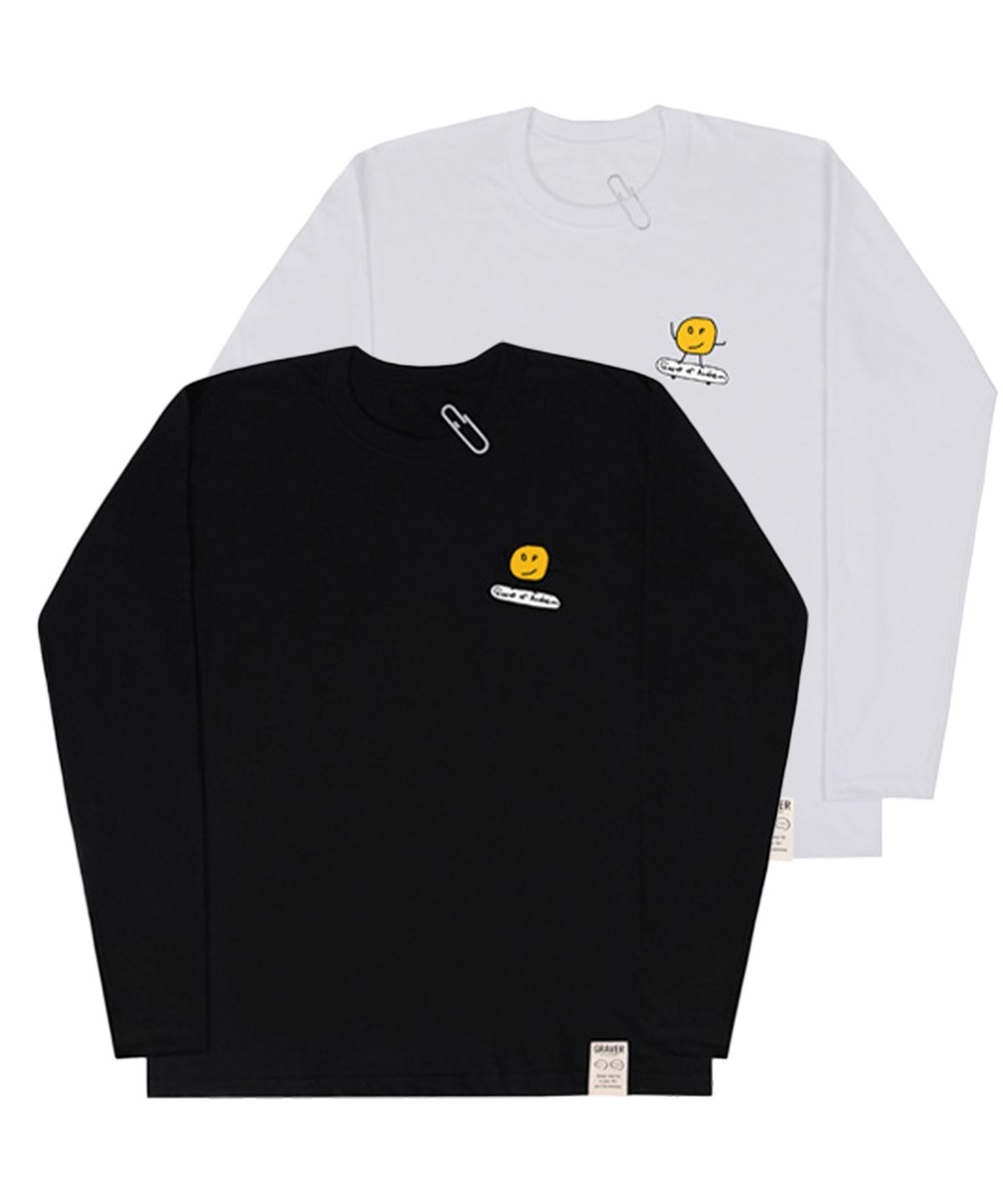 그레이버(GRAVER) [UNISEX]도트 보드 롱슬리브 티셔츠_2color