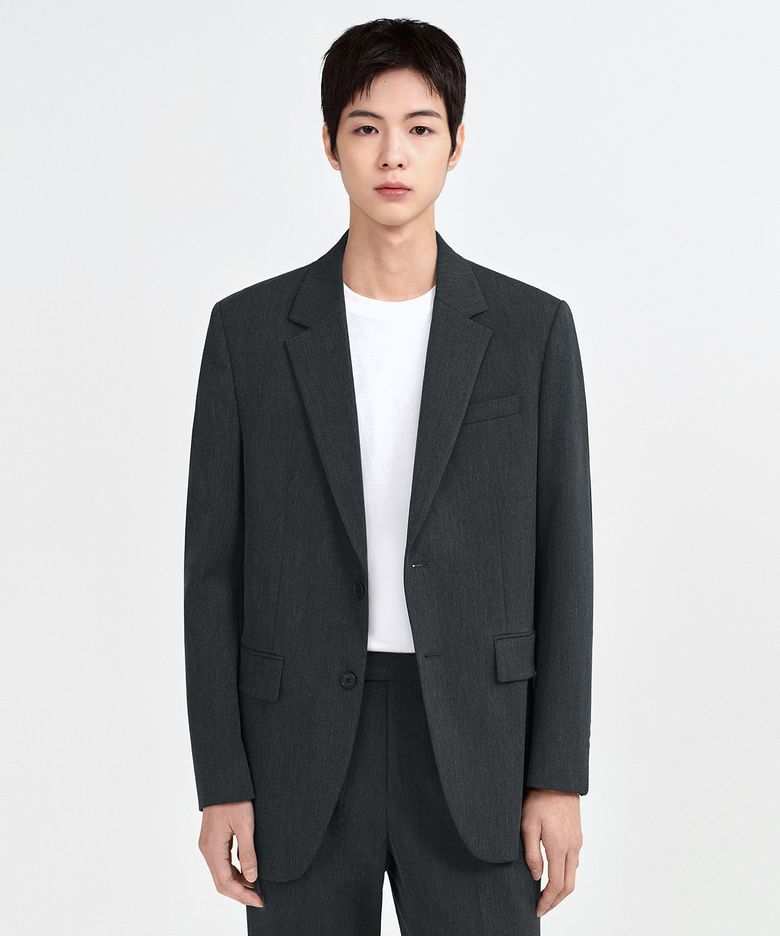릴렉스드 베이식 블레이저 [차콜 그레이]