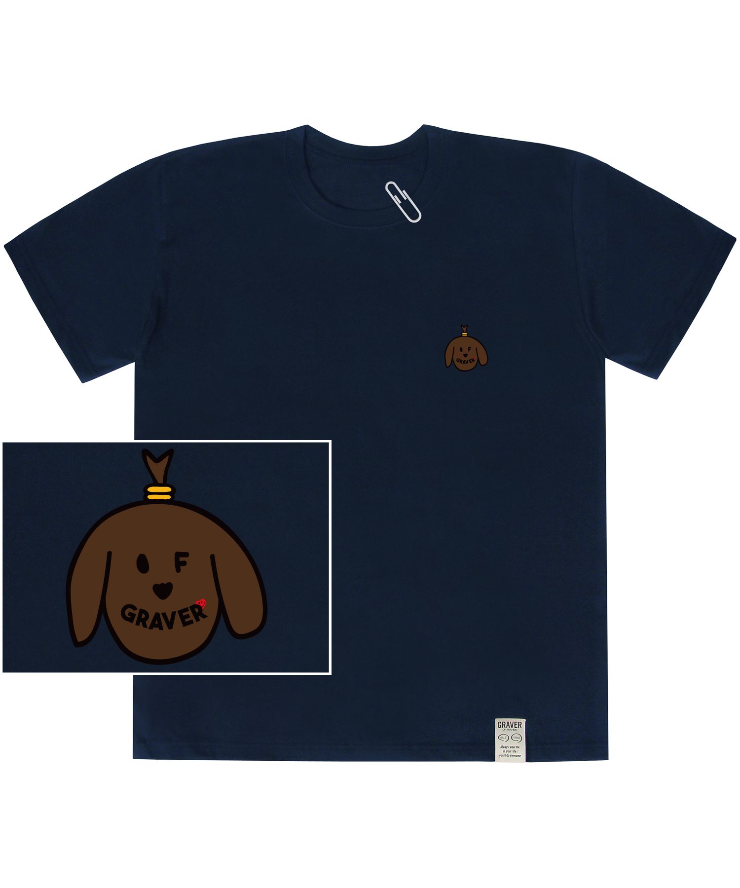 [GRAVER]★PUPPY WALK BACK LOGO SHORT SLEEVE TEE RUSEEN-Reflective-Apparel-Pet-