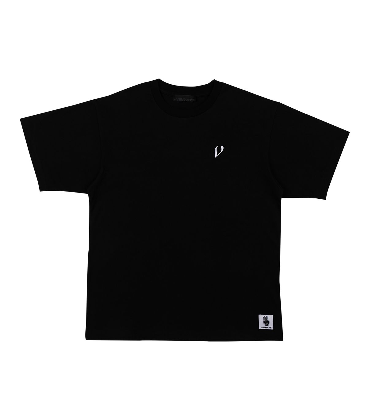 바이브레이트(VIBRATE) FINGER LOGO PRINTING T-SHIRT (BLACK)