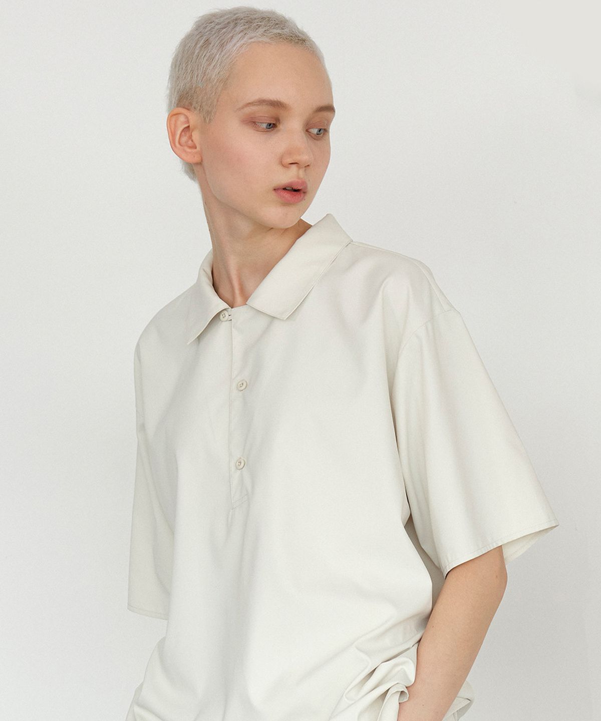 차마스포츠랩(CHAMASPORTSLAB) CSL BOWLING SHIRT-ICE WHITE