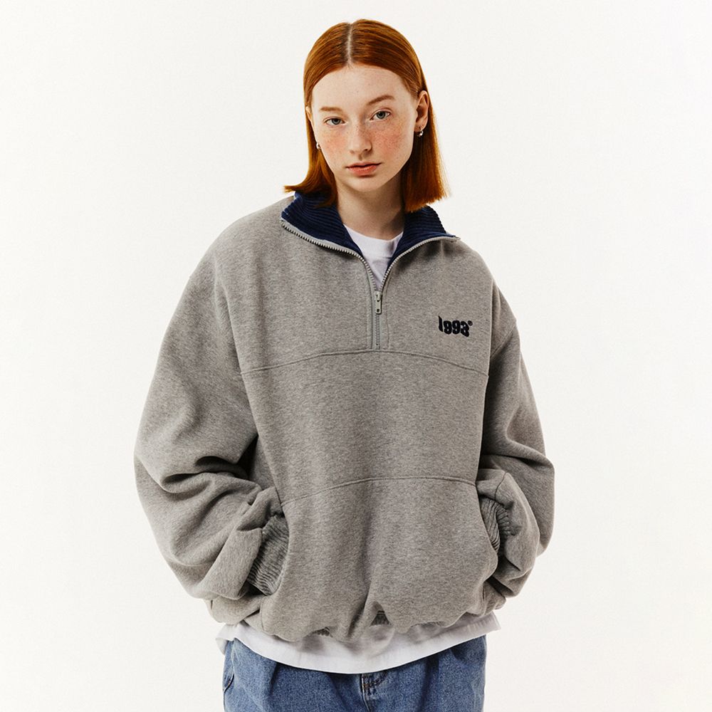 MUSINSA | 1993STUDIO Vintage Half Zip Up_Gray