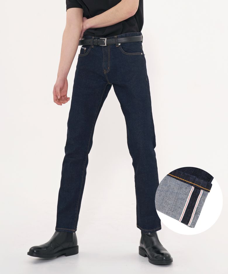 DEN0711 pb-indigo selvedge slim crop