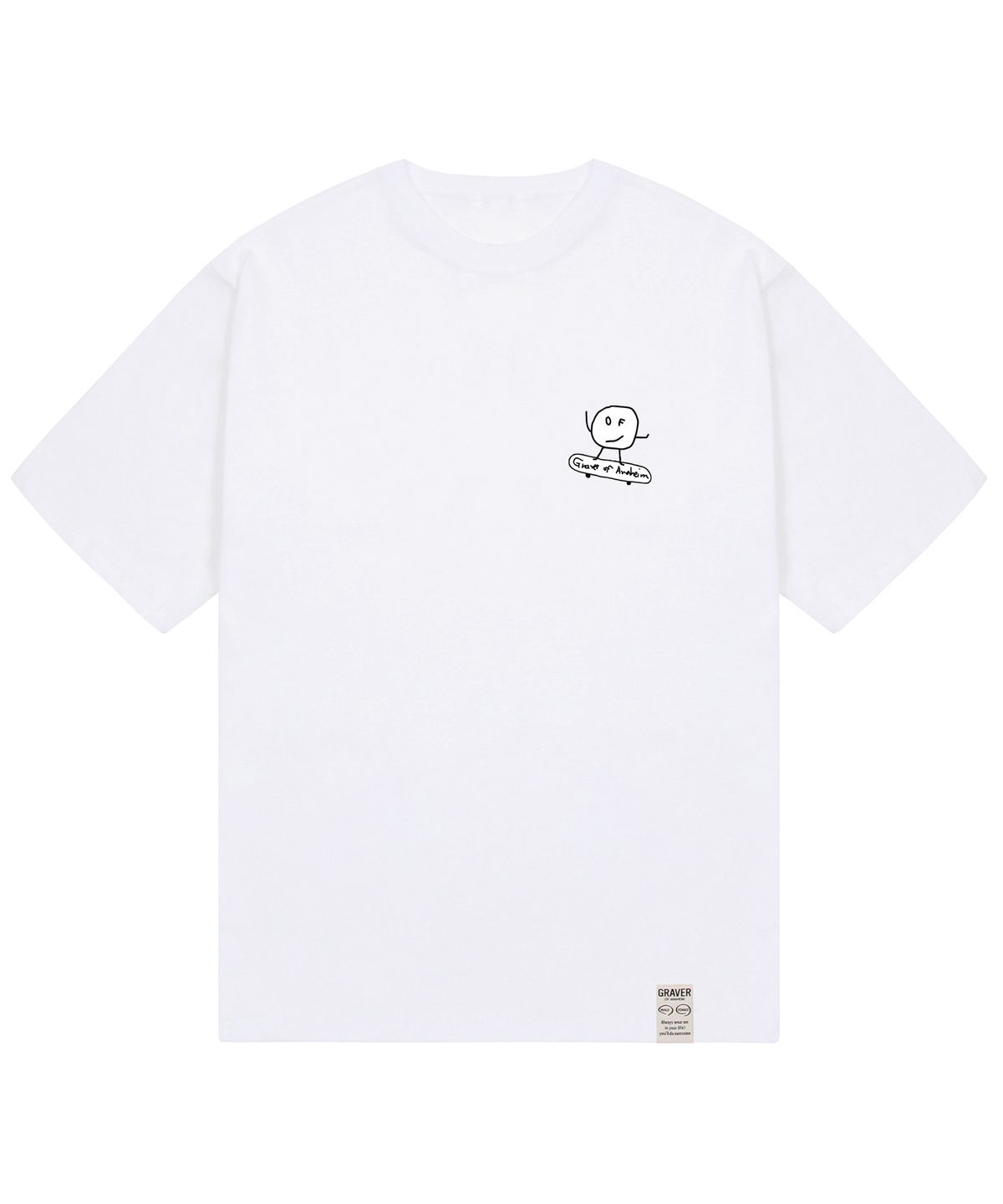 그레이버(GRAVER) [UNISEX]화이트 도트 보드 반팔티_화이트