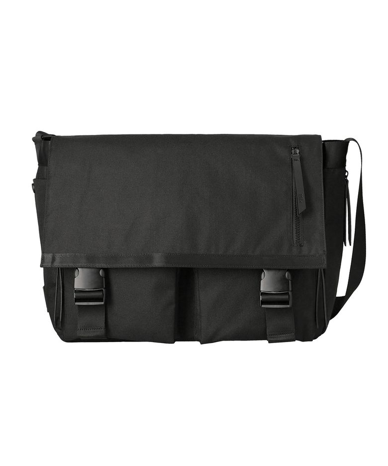 Dual Pocket Messenger Bag / Black