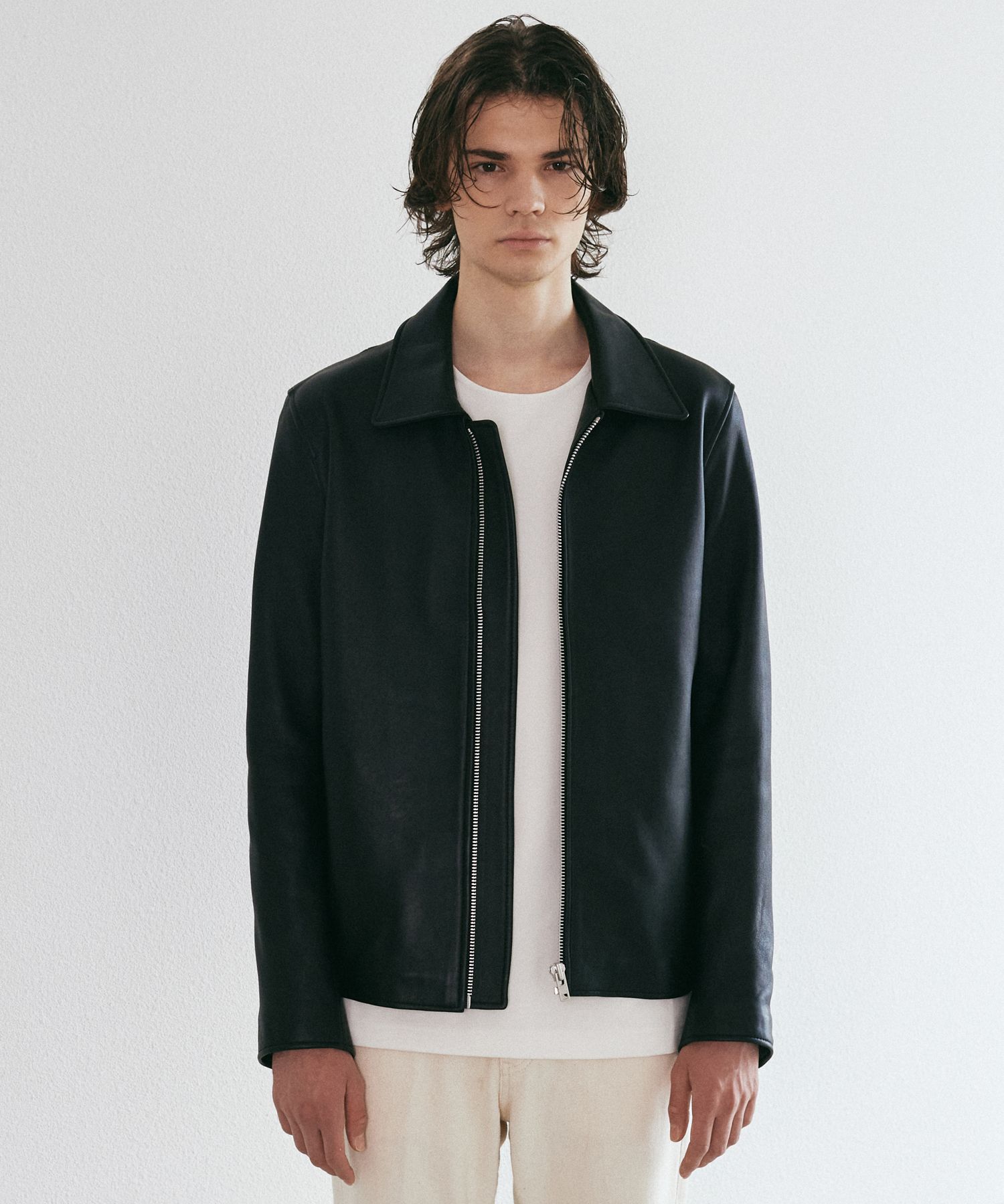 【SPERONE】Lambskin Crop Minimal Single Rider Jacket MUSINSA | SPERONE [Real Leather] Minimal single rider jacket
