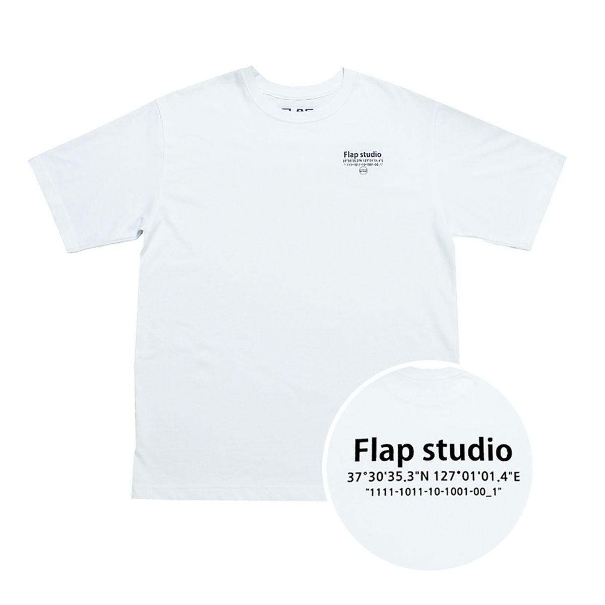 플랩(FLAP) 로고 프린트 티셔츠(White)