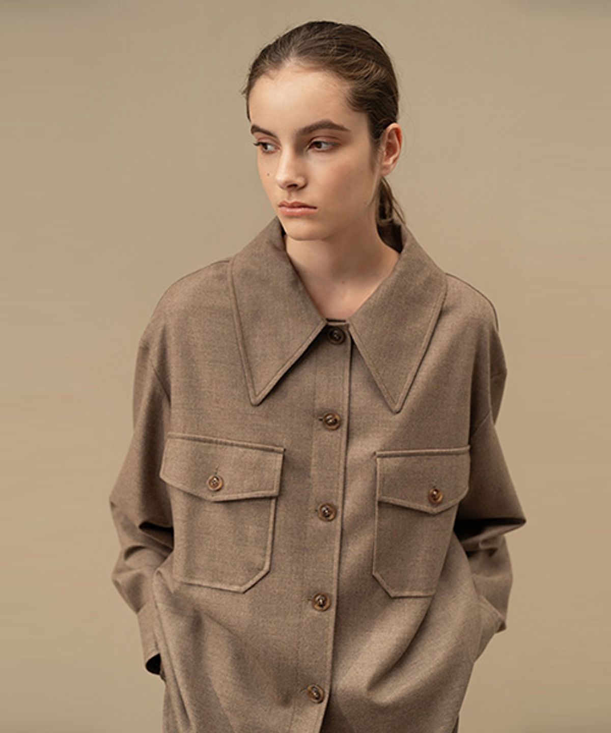 아바몰리(AVA MOLLI) ADF-BLI403-10 TASMANIA SHIRTS (Brown)