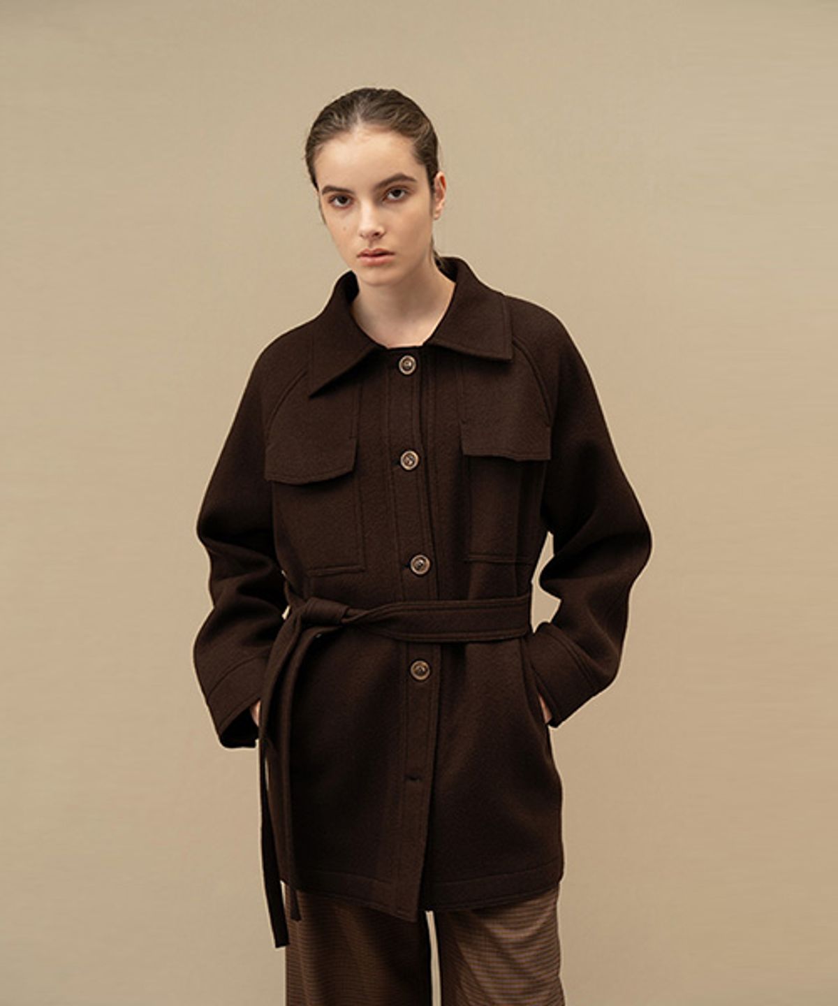 아바몰리(AVA MOLLI) ADW-JKK104-30 VICTORIA SHIRTS JACKET (Brown)