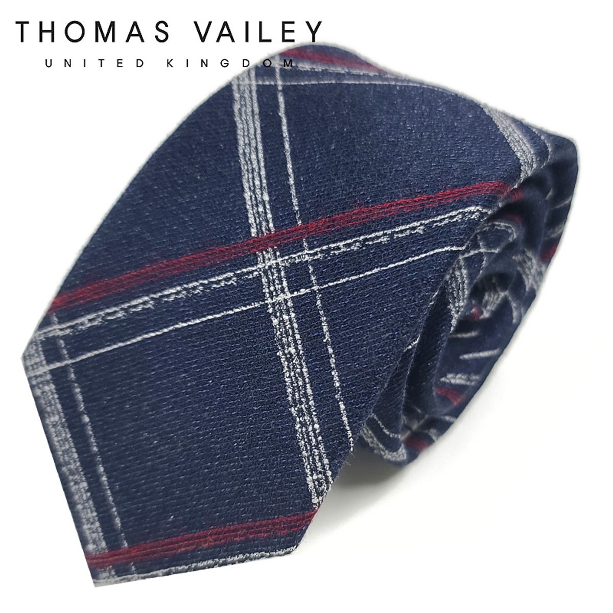 토마스 베일리(THOMAS VAILEY) 실크넥타이-셀레나 네이비 7.5cm
