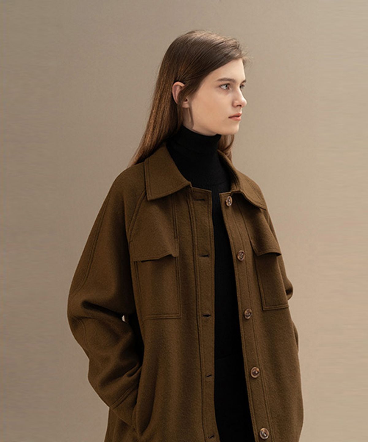 아바몰리(AVA MOLLI) ADW-JKK104-10 VICTORIA SHIRTS JACKET (L/Khaki)