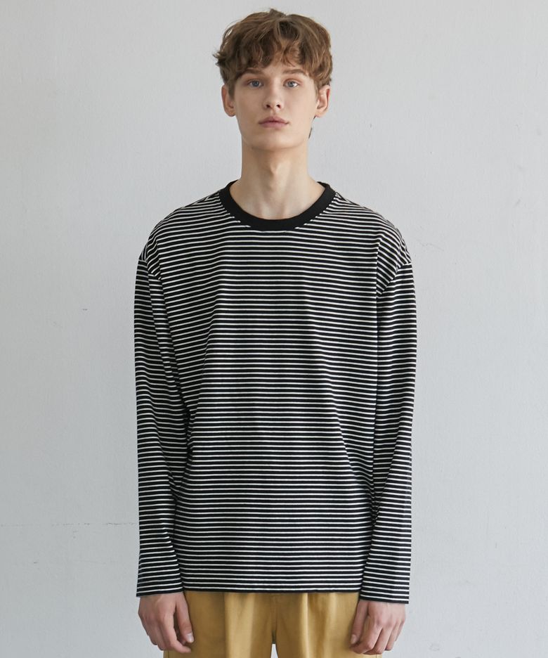 D47 EMBO L/SLV STRIPE TOP