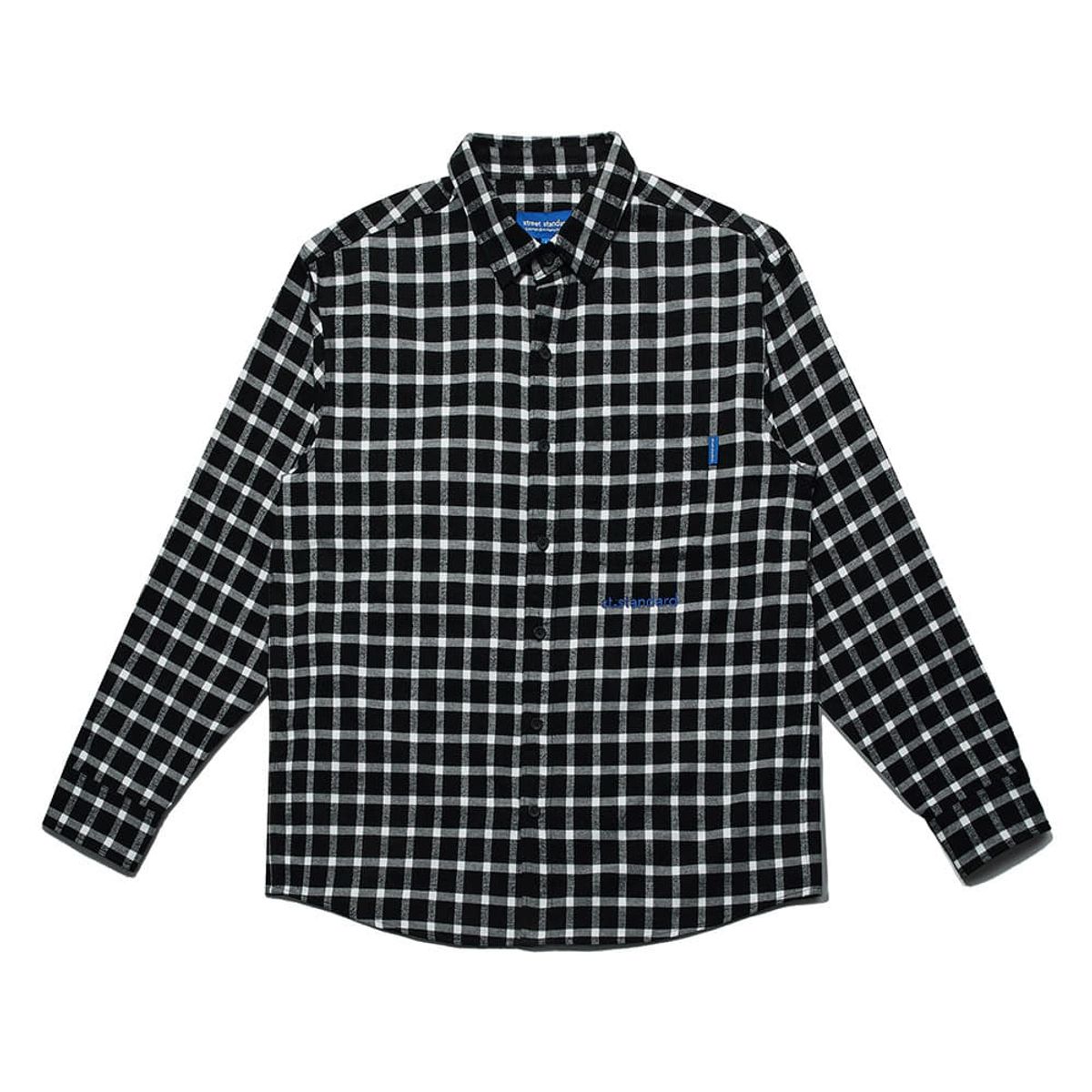 스트리트 스탠다드(STREET STANDARD) ST-STANDARD CHECK SHIRTS BLACK/WHITE