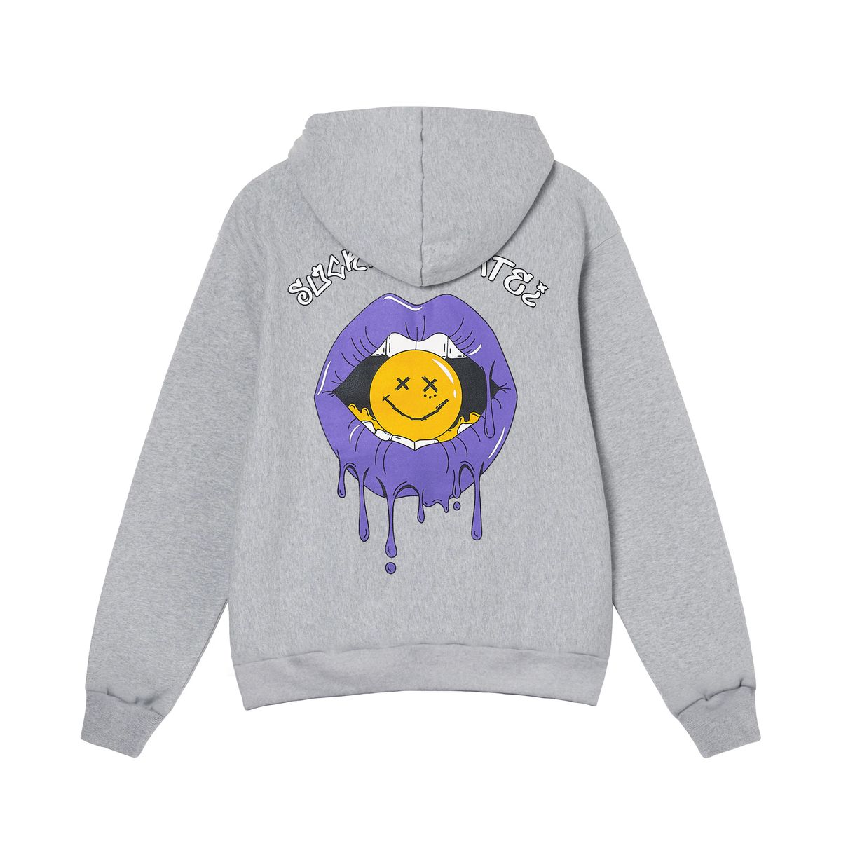 아케인 펑크(ARCANE FUNK) PURPLE LIP HOODIE gray