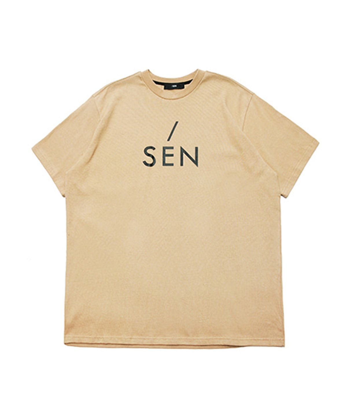 몽키플라워(Monkey Flower) 공용 몽키 SENCHO라인 베이직 로고 반팔티 BEIGE / MF0WTS01U30