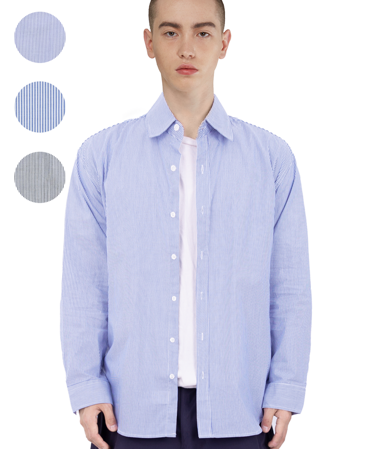 언더에어(UNDERAIR) CHARLIE STRIPE SHIRTS (3 COLOR)