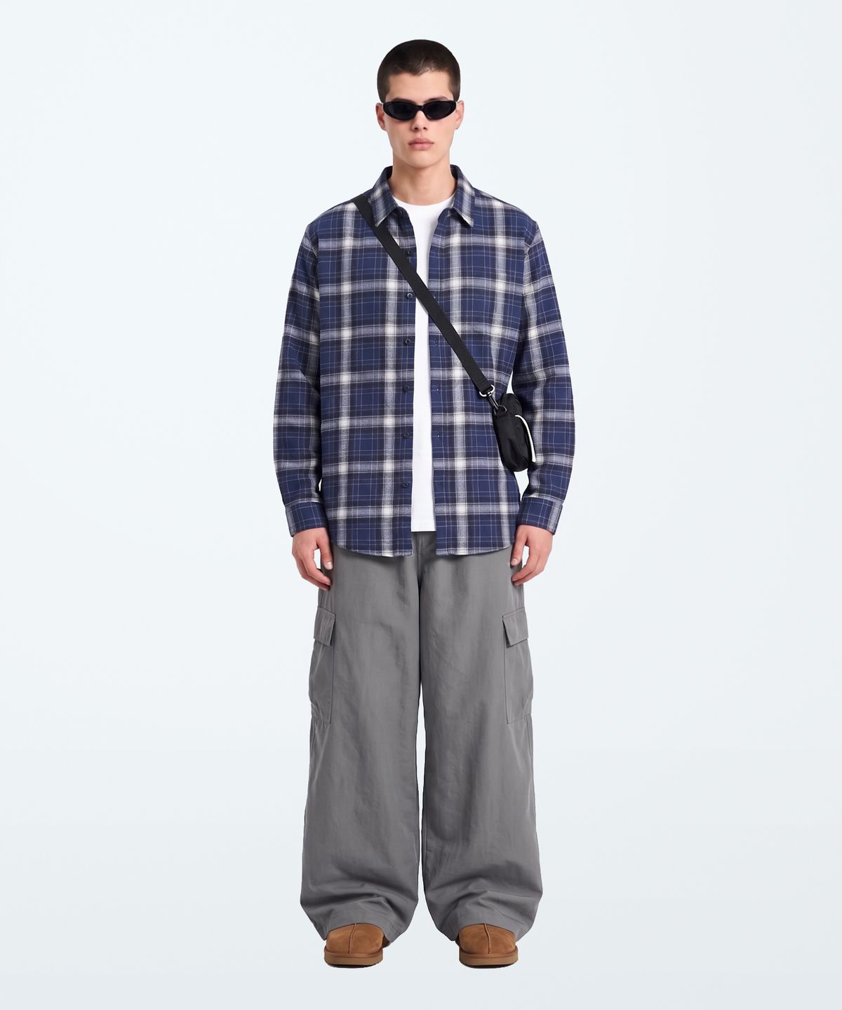 언더에어(UNDERAIR) [세미오버핏] GERMAIN CHECK SHIRTS - NAVY