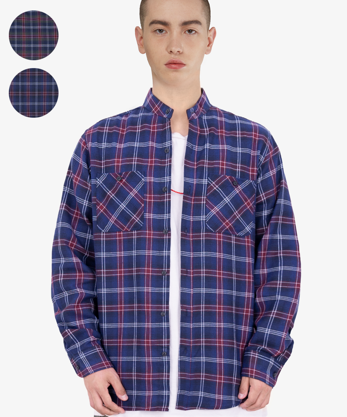 언더에어(UNDERAIR) [차이나카라] HEKABE  CHECK SHIRTS (2 COLOR)