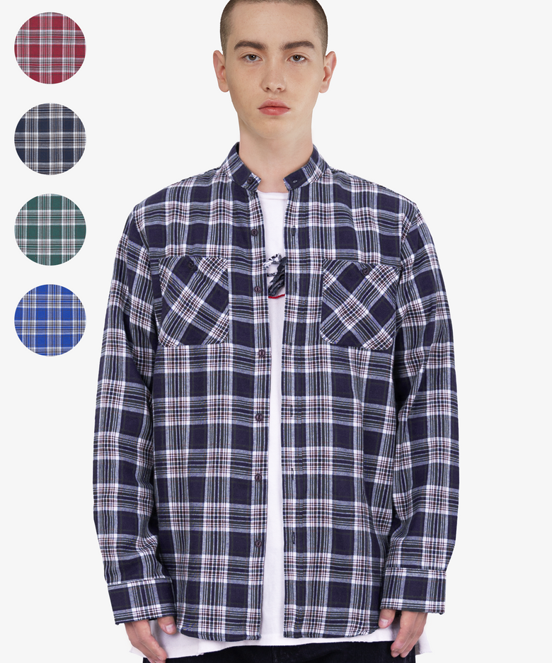 [차이나카라] MELNELAUS CHECK SHIRTS (4 COLOR)