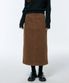 우먼즈 코듀로이 미디 스커트 [라이트 브라운]