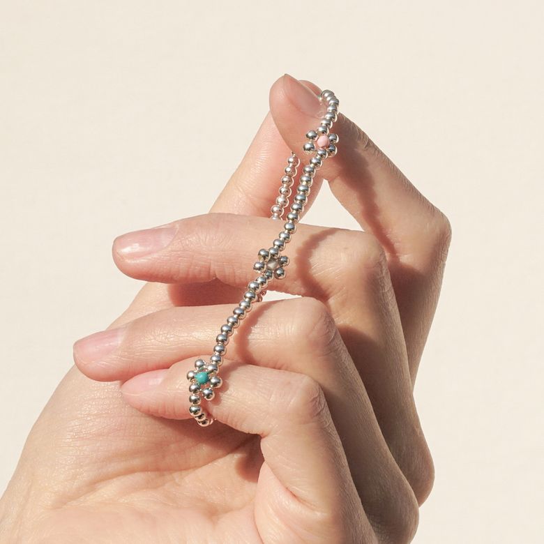[SILVER]BEADS FLOWER U B