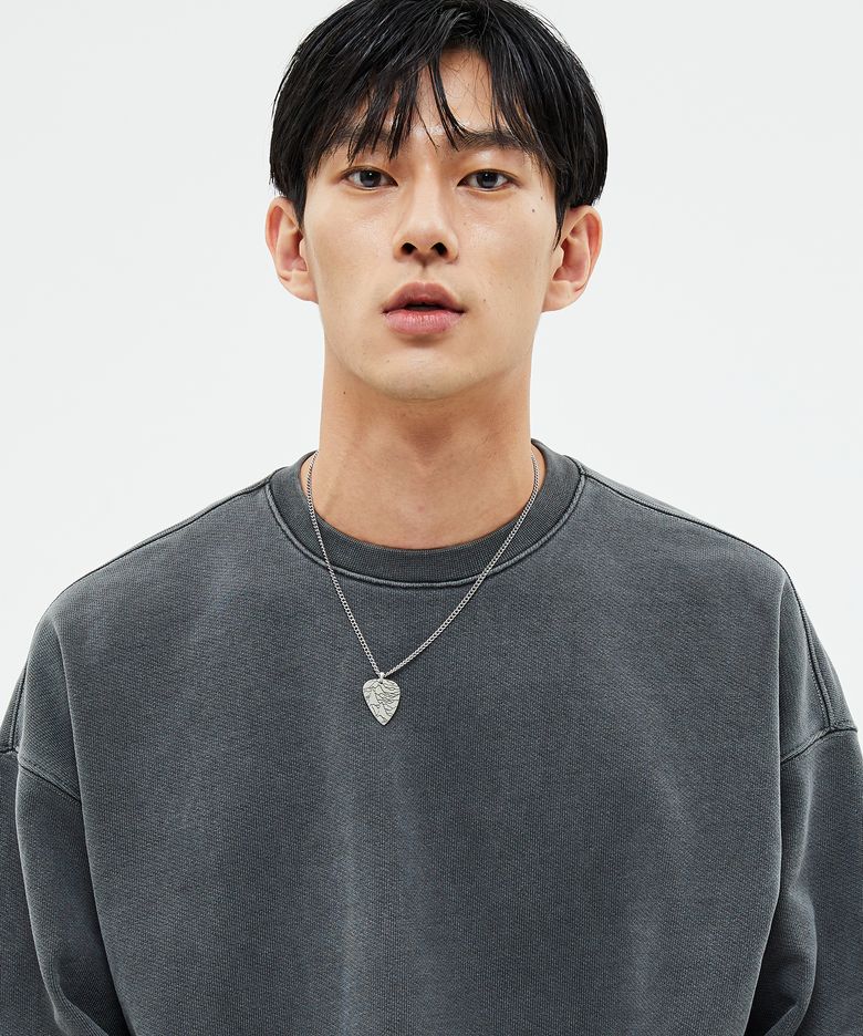 980G 피그먼트 맨투맨-차콜-