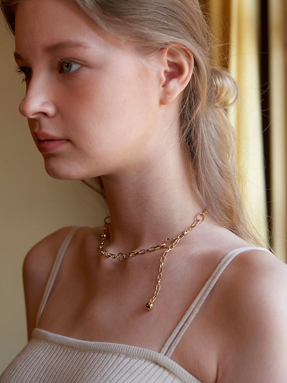카인더베이비(KINDABABY) gold balls chain necklace