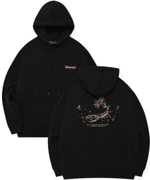 Scorpionida 자수 후드티 블랙