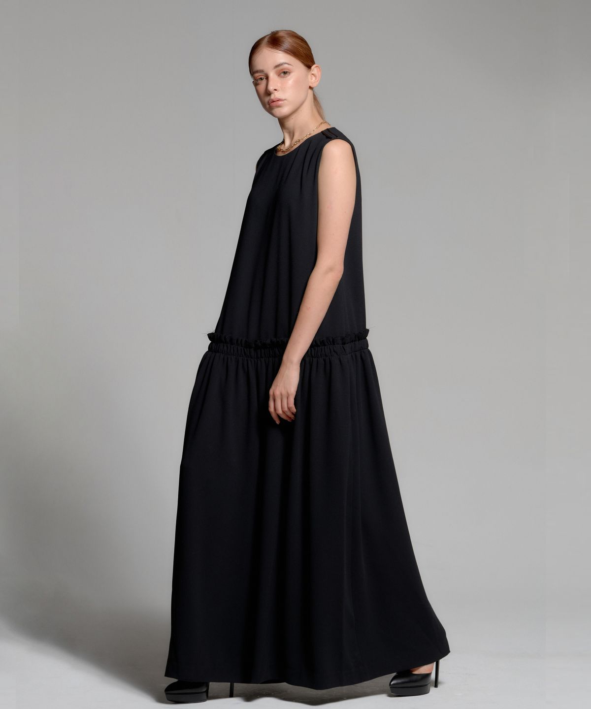 썸띵굿(SOMETHING GOOD) Shirring Jump Suit_BLACK