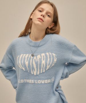 PO HEART KNIT(SKY BLUE)