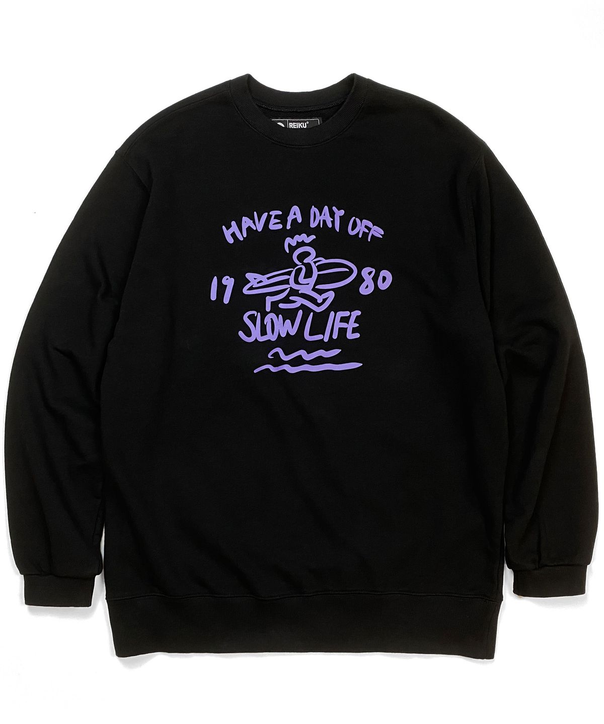 레이쿠(REIKU) rk slow life mtm-hq black 맨투맨