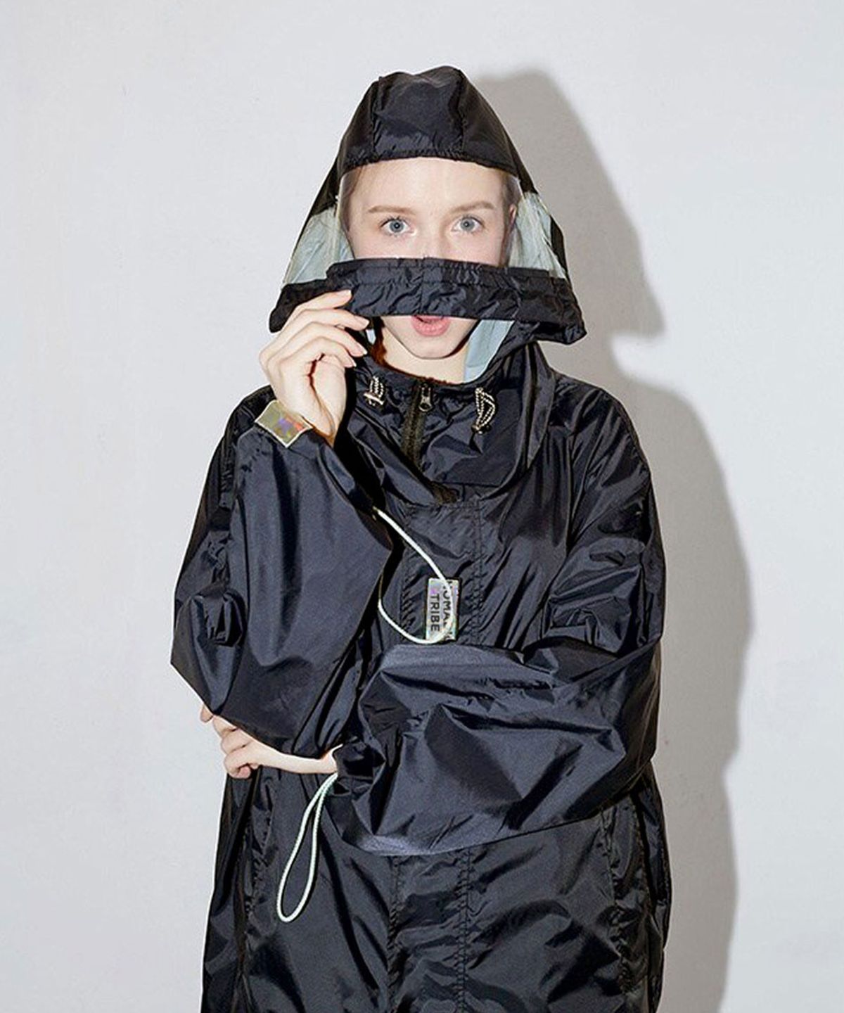 엔오티(NOT) OVERSIZED RAIN COAT [BLACK]