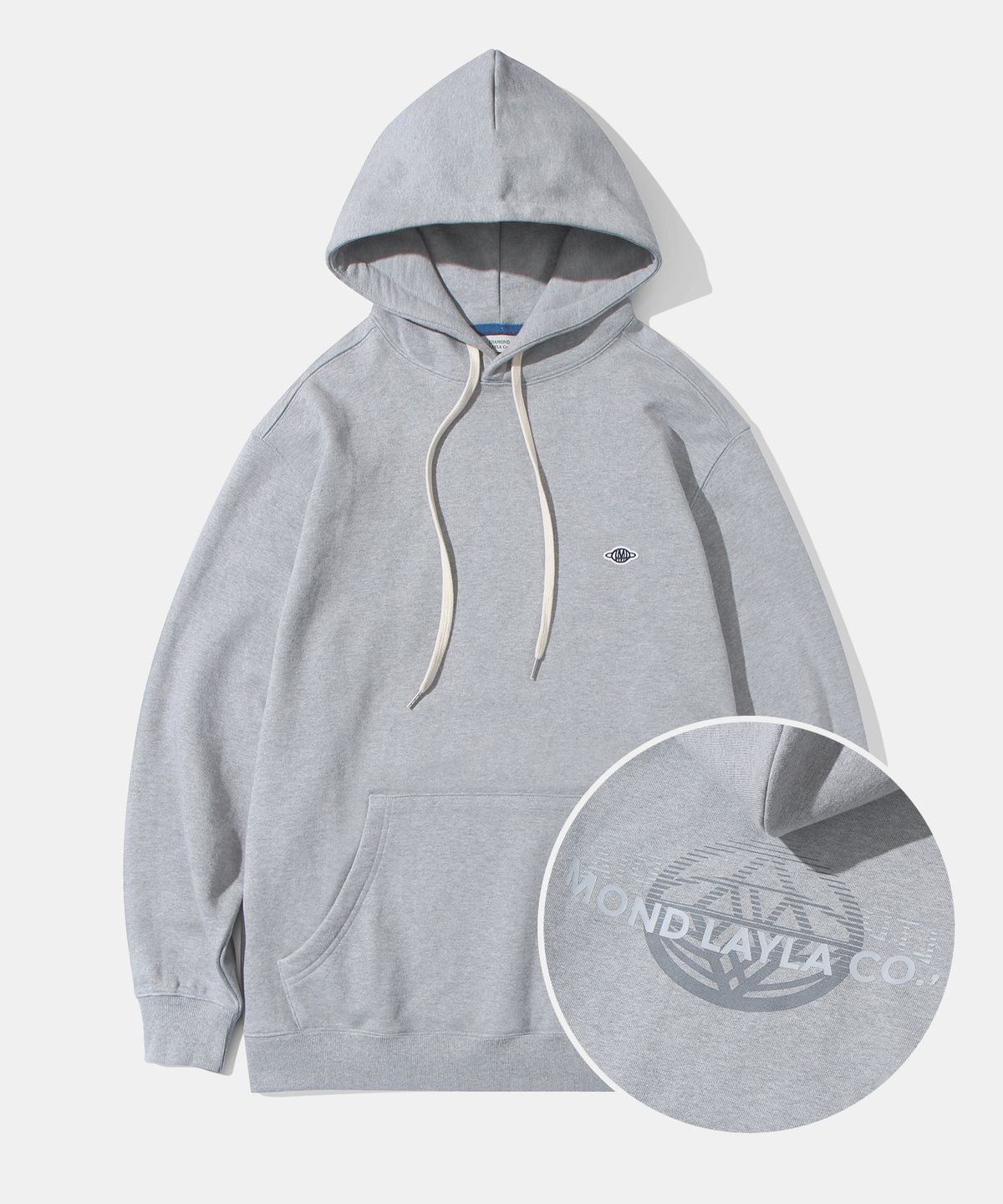 다이아몬드 레이라(DIAMOND LAYLA) Universe Wappen Back print Hoodie H5 Melange Gray