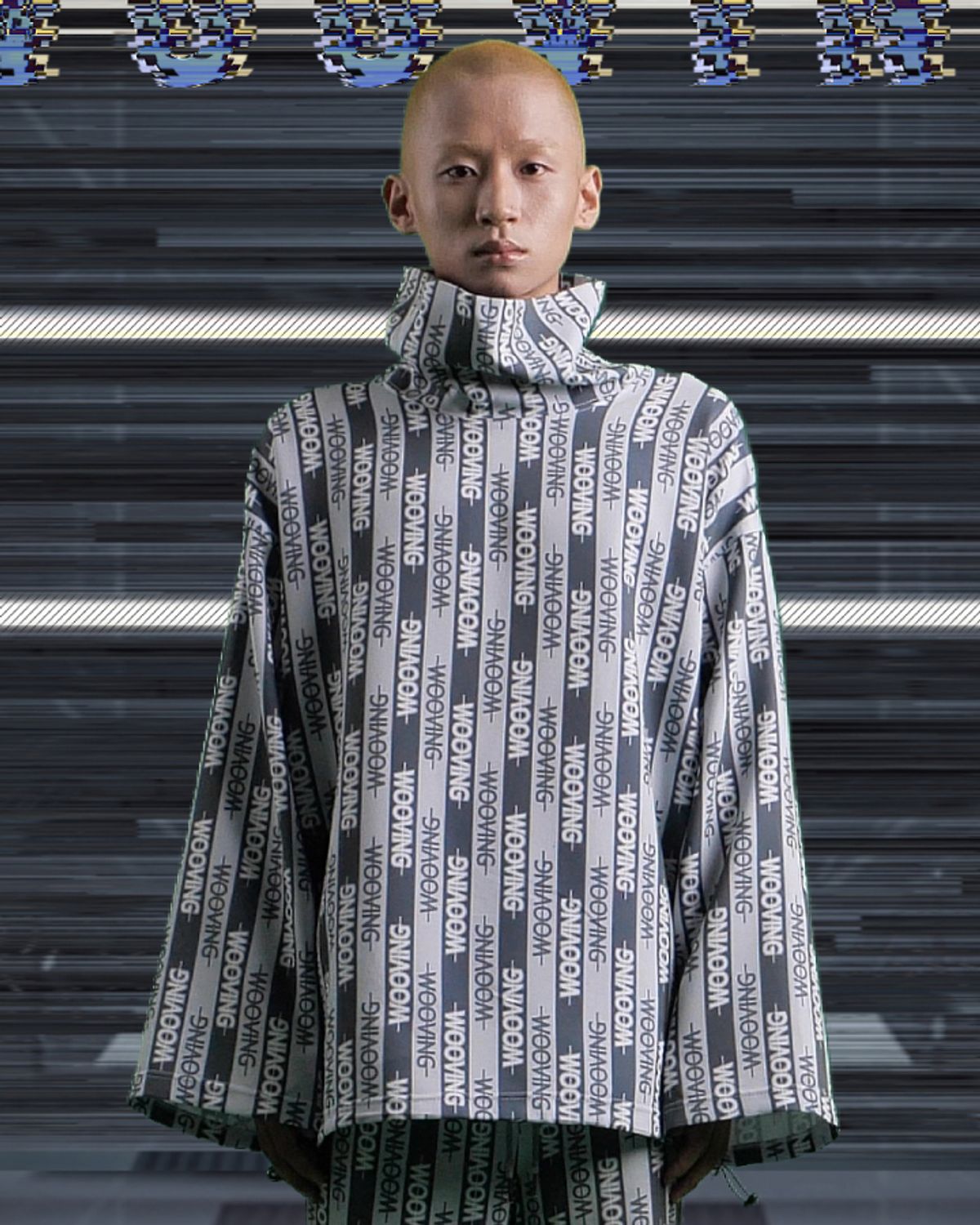 우빙(WOOVING) HOSPITAL STRING TURTLENECK (GRAY)