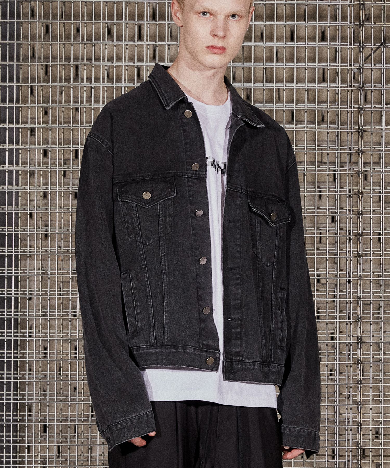 MUSINSA | NOT4NERD Card Wallet Denim Jacket - Black