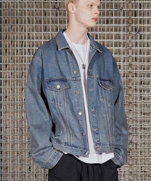 Card Wallet Denim Jacket - Light Blue