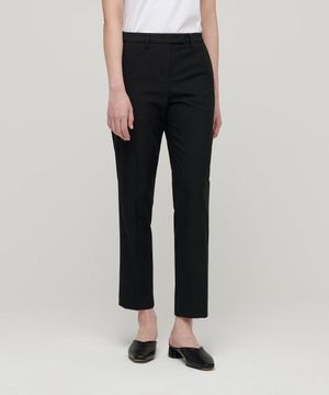 우먼즈 슬림 스트레이트 히든 밴딩 슬랙스 [블랙]