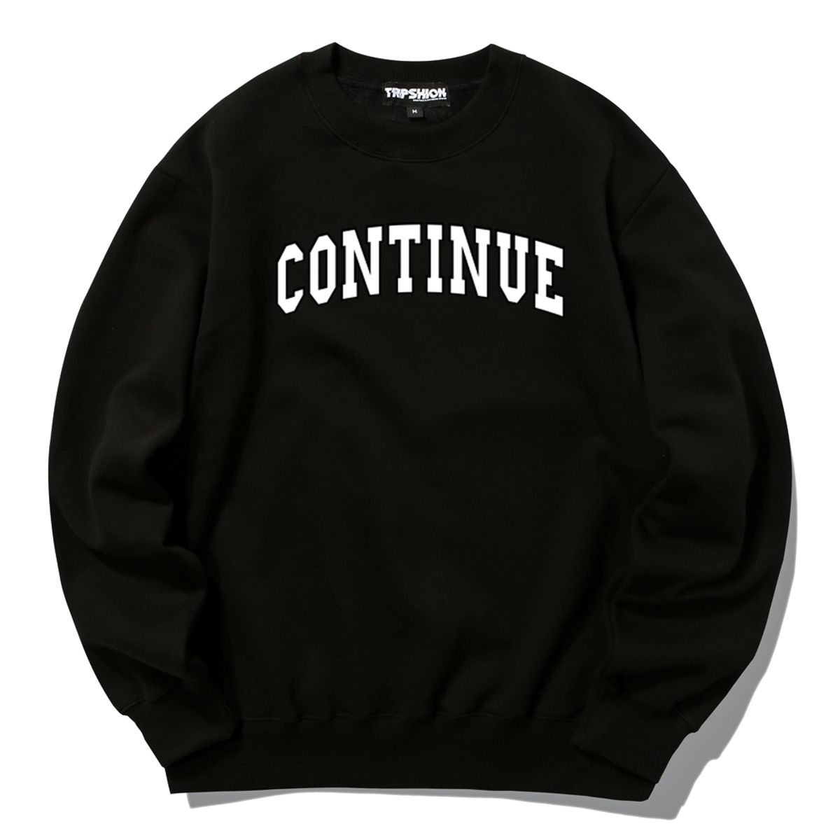 트립션(TRIPSHION) CONTINUE LOGO 크루넥 - 블랙