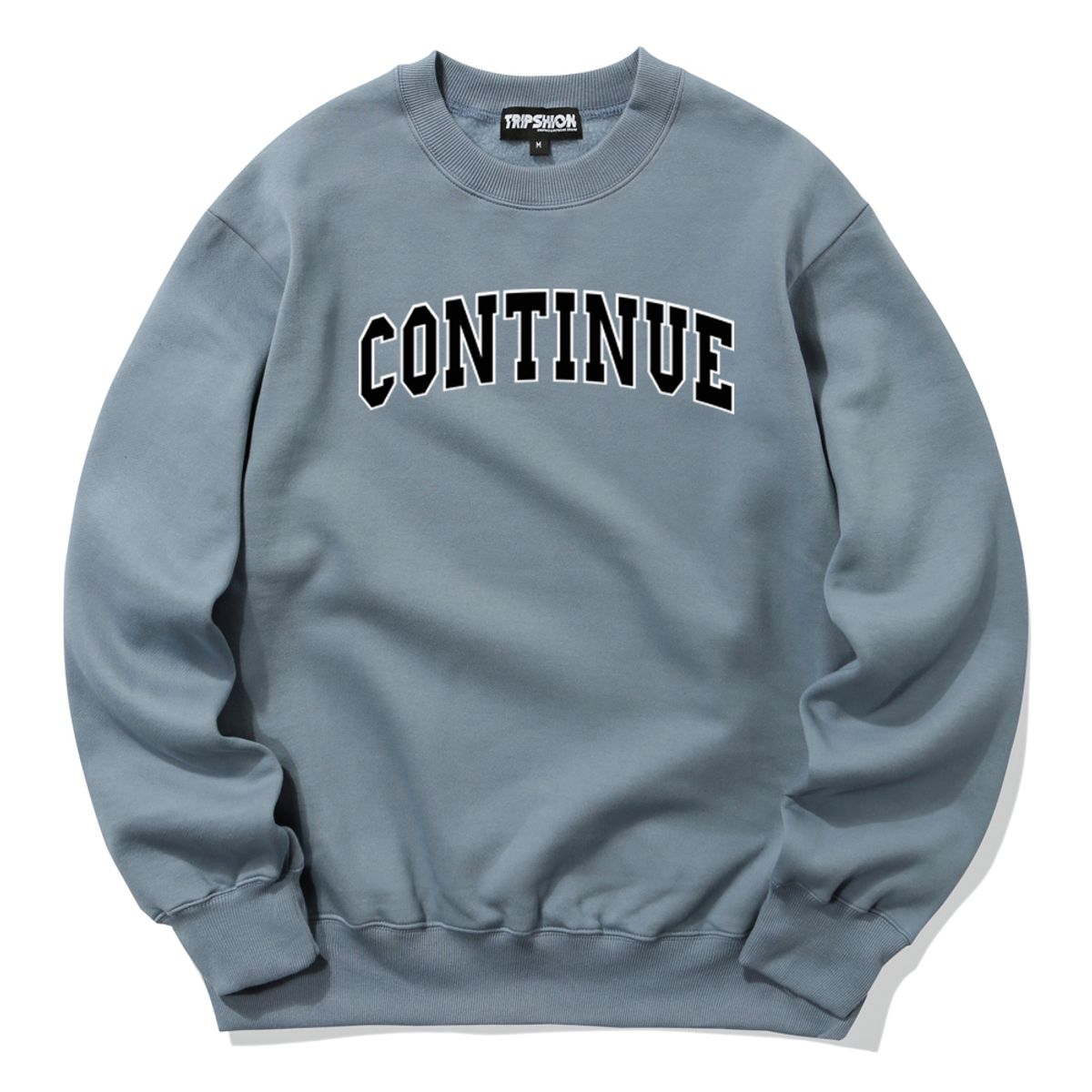 트립션(TRIPSHION) CONTINUE LOGO 크루넥 - 블루