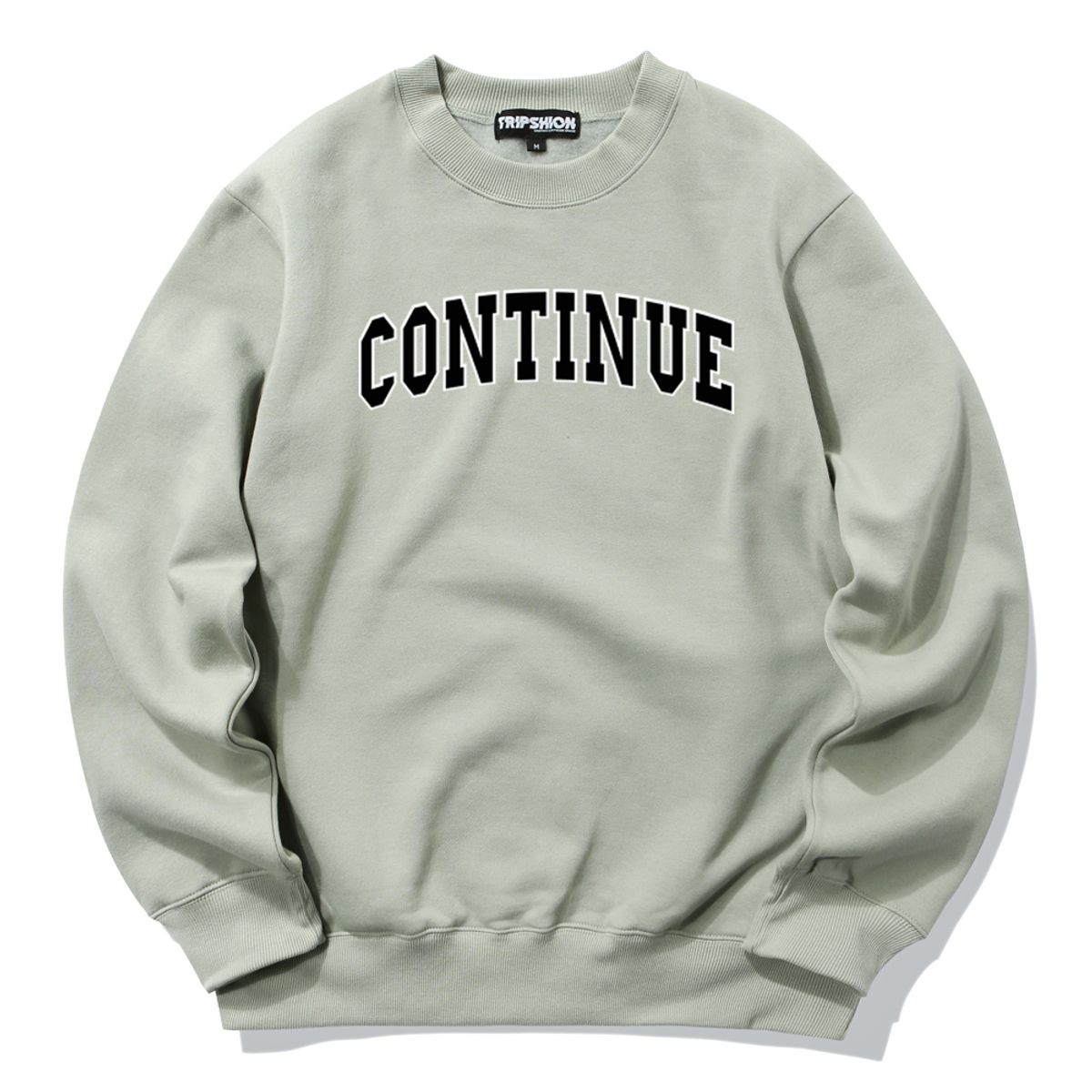 트립션(TRIPSHION) CONTINUE LOGO 크루넥 - 올리브