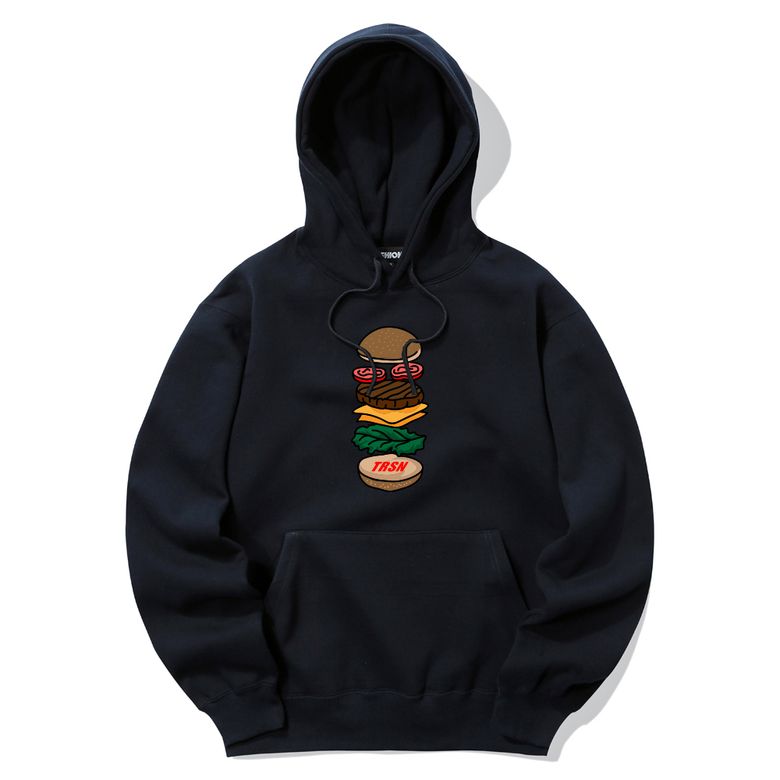 BURGER FLOOR 후드티 - 네이비