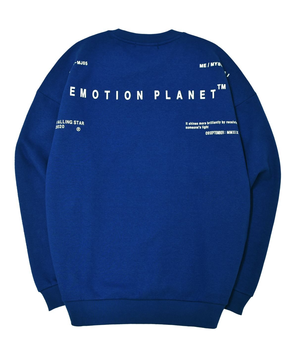 이모션플래닛(EMOTION PLANET) 쿼드랑글 기모쥬리 스웻셔츠 (블루)