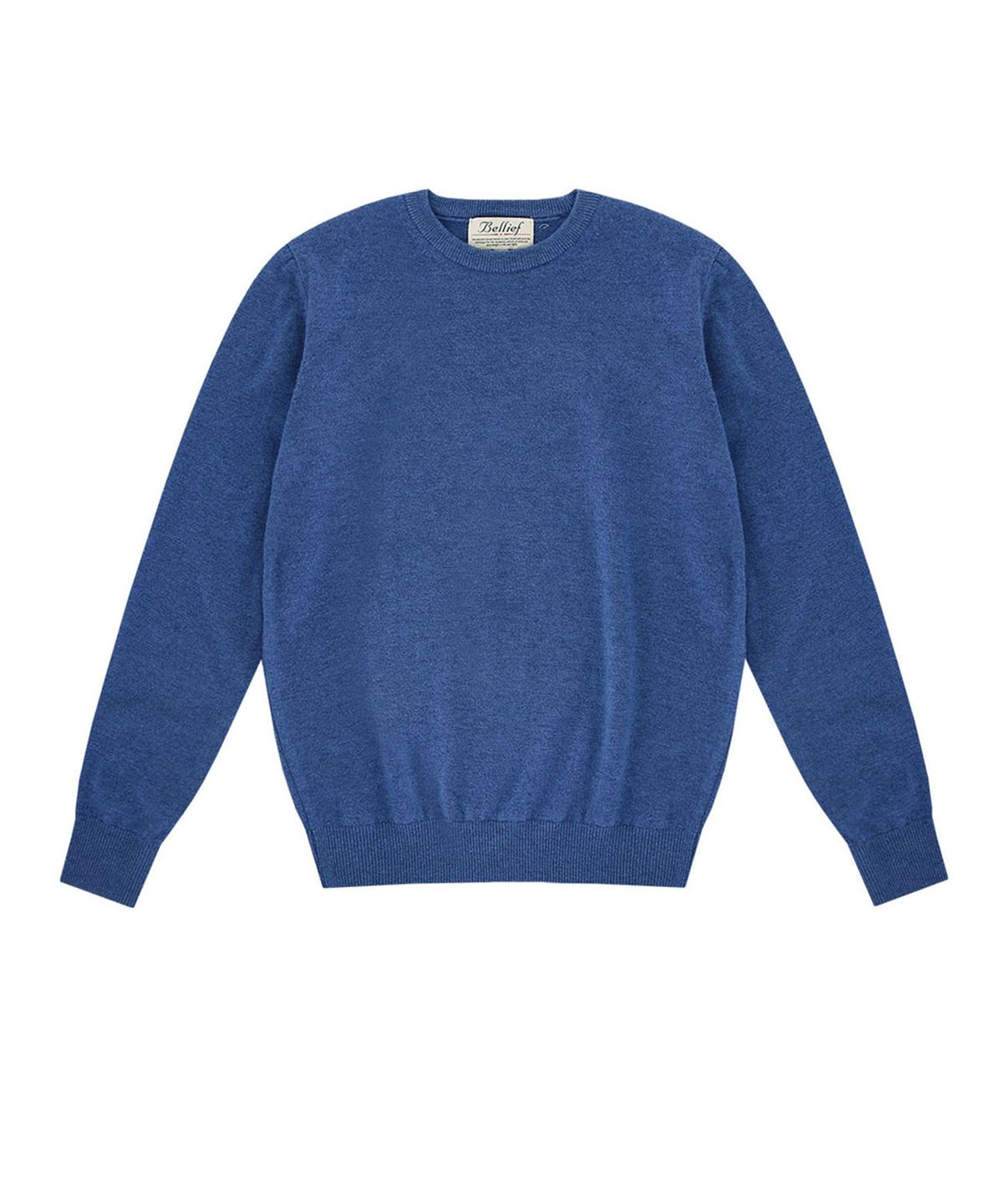 벨리프(BELLIEF) Wool soft round neck knit (Blue)