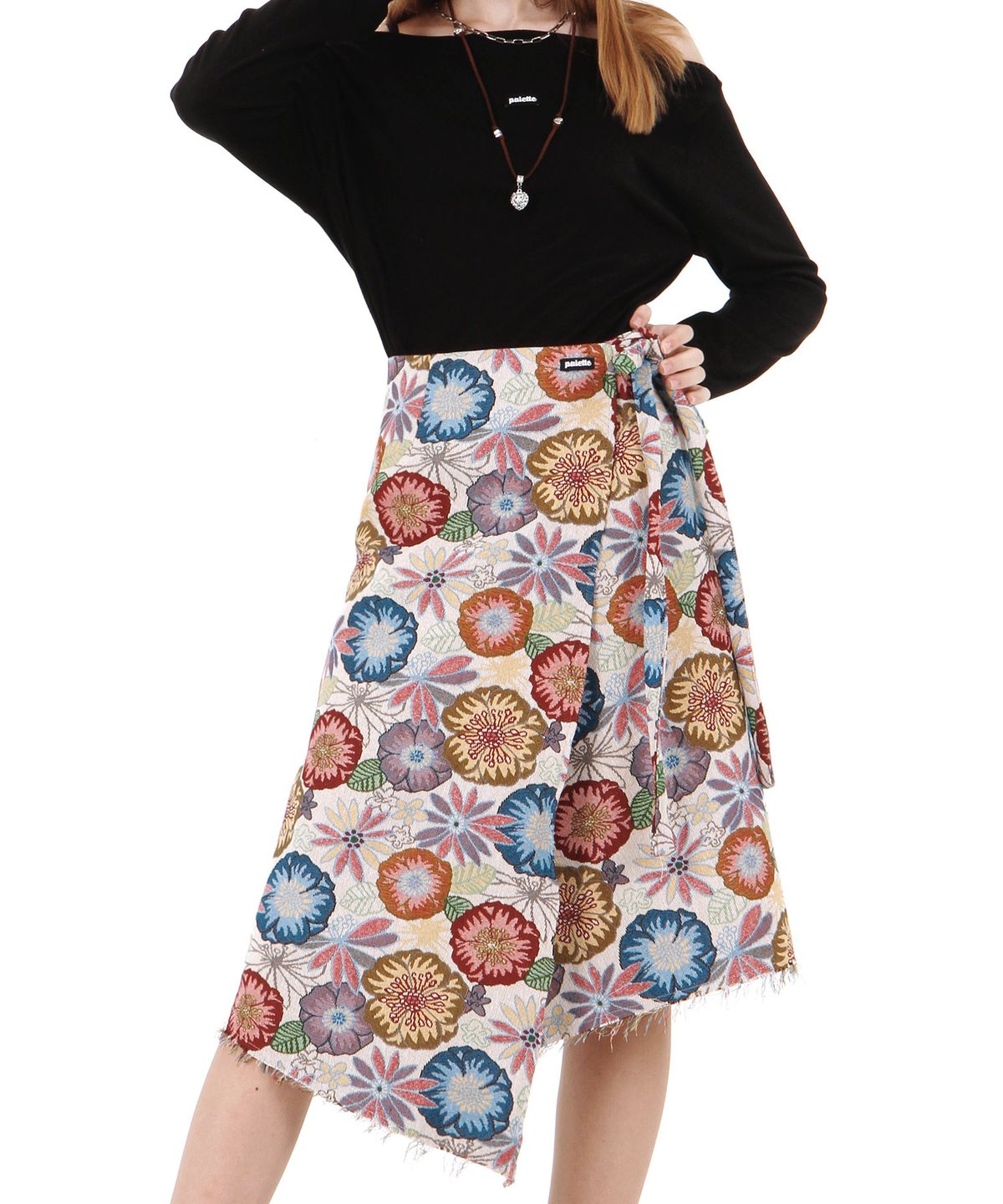 팔레트(PALETTE) FLOWER WRAP SKIRT (BEIGE)