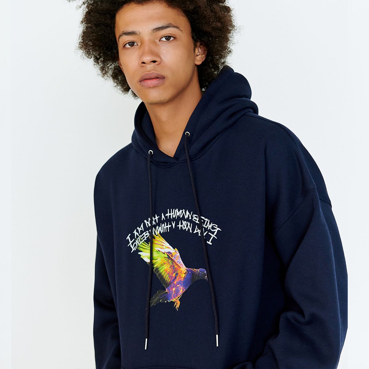 아임낫어휴먼비잉(I AM NOT A HUMAN BEING) ACID HOODIE - NAVY